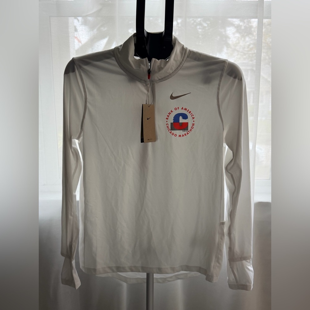 Nike White Marathon Quarter-Zip Pullover